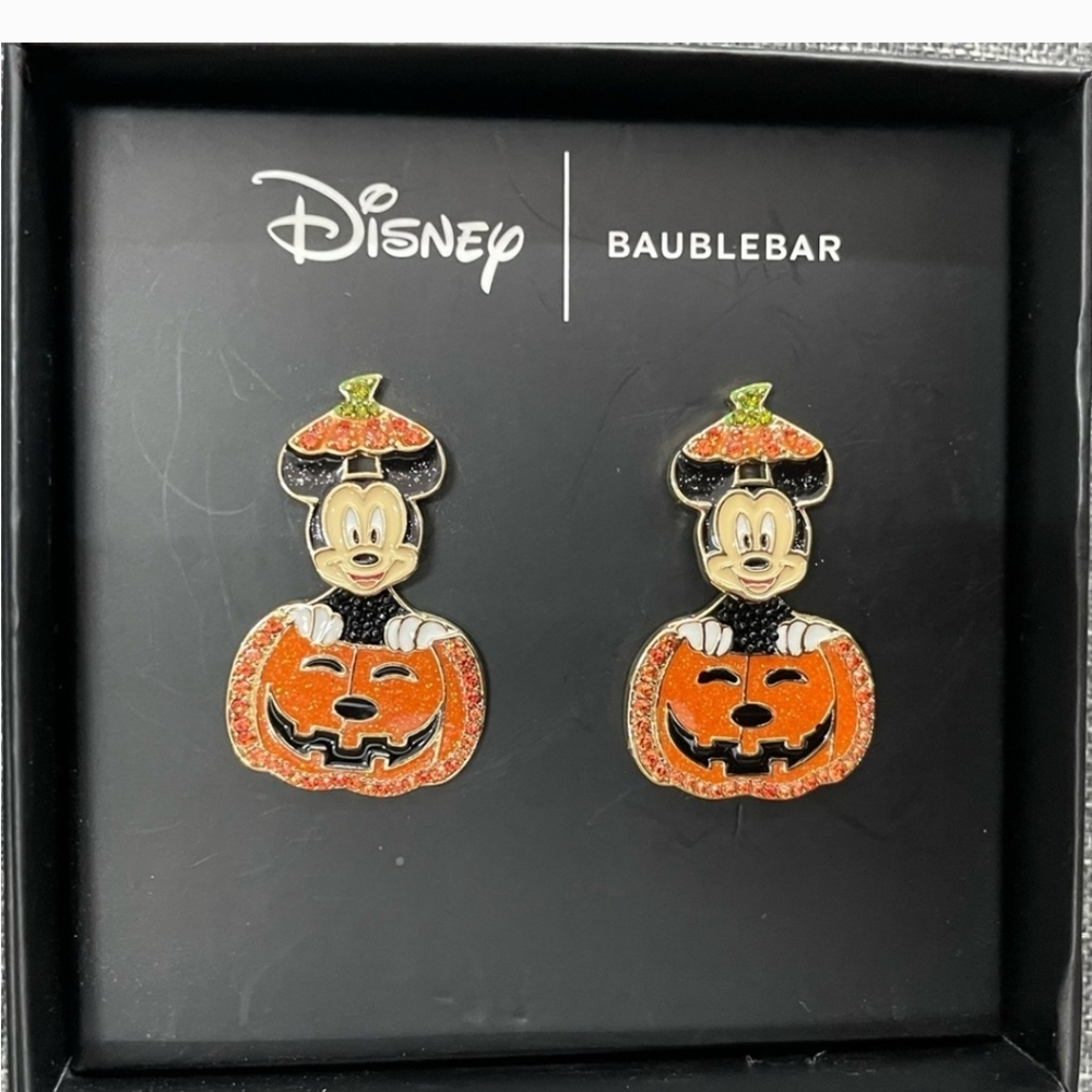 Disney BaubleBar Mickey Pumpkin Earrings Nwb🎃🎃🎃🎃🎃🎃